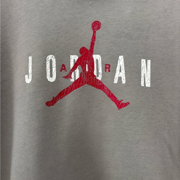 Jordan Gray and Red Men's Hoodie - Picture 3 of 5